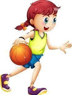 Ilustración de una niña jugando baloncesto sobre un fondo blanco Imagen Vector de stock - Alamy