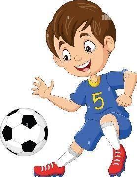 Niño de dibujos animados jugando al fútbol Imagen Vector de stock - Alamy