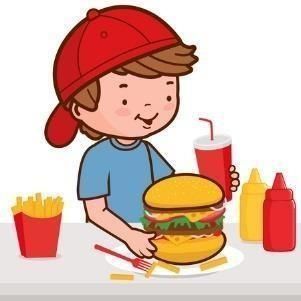 Niños De Dibujos Animados De Comer Comida Chatarra Ilustraciones Vectoriales, Clip Art Vectorizado Libre De Derechos. Image 52829741.